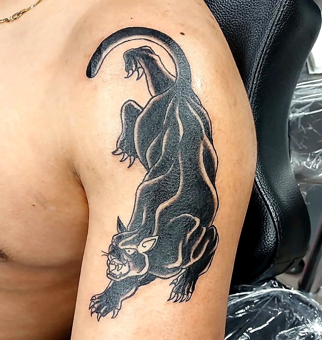 Crawling Panther tattoo — House of Jackalope, Mansfield OH