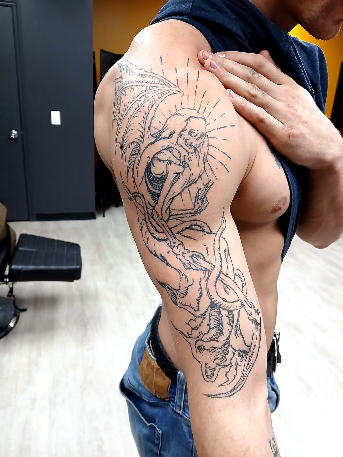Skeleton Sleeve tattoo — House of Jackalope, Mansfield OH