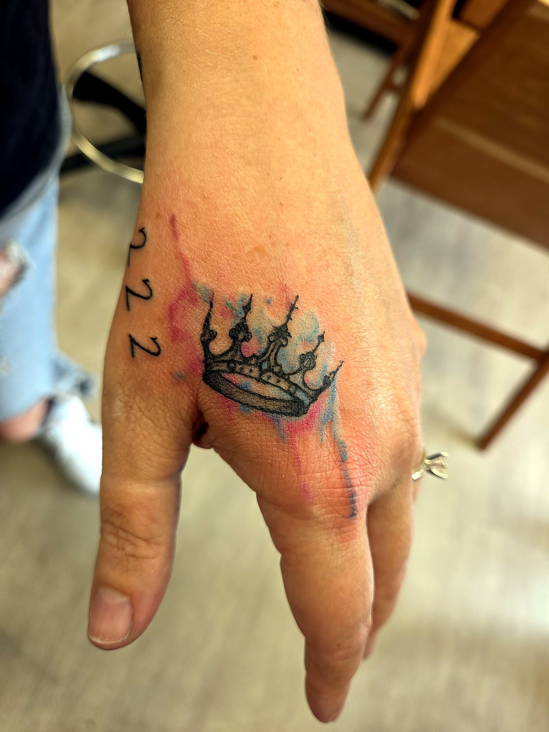 Crown — Hand tattoo — House of Jackalope, Mansfield OH