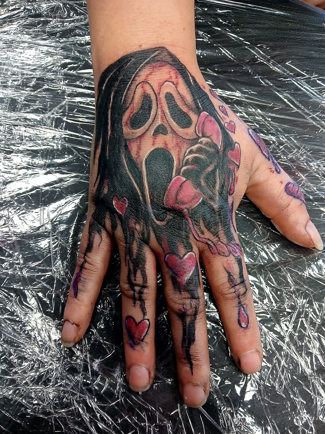 Ghostface Hand tattoo — House of Jackalope, Mansfield OH