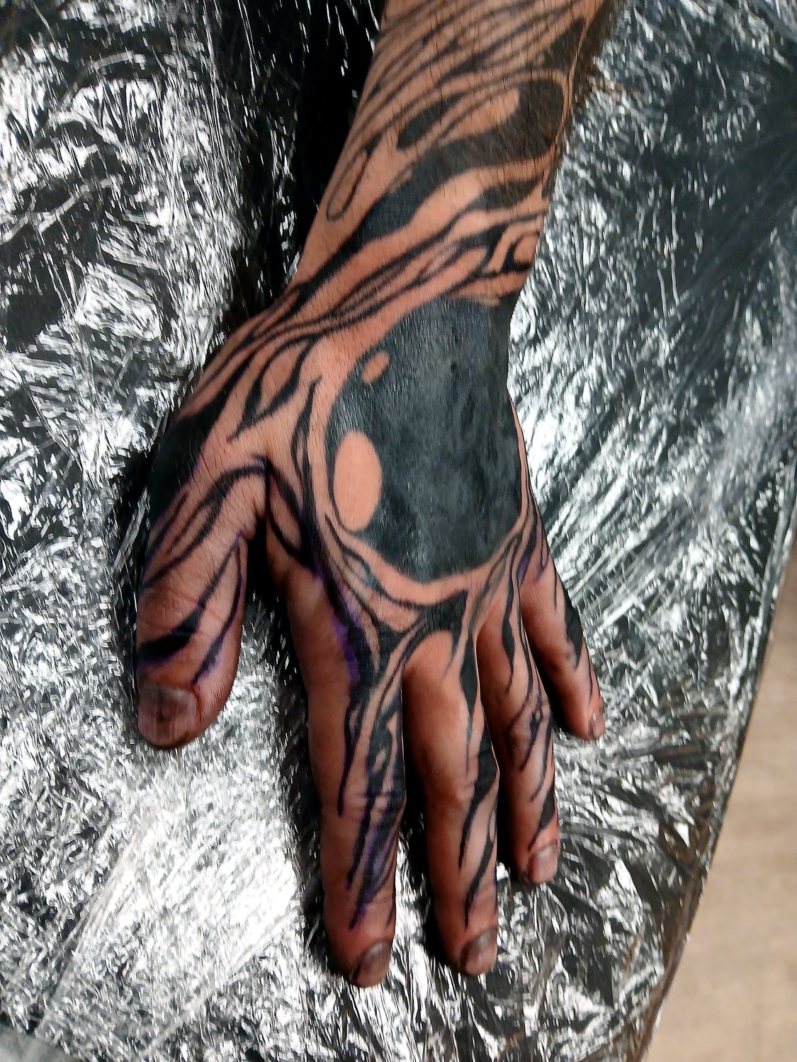 Blackout Hand tattoo — House of Jackalope, Mansfield OH