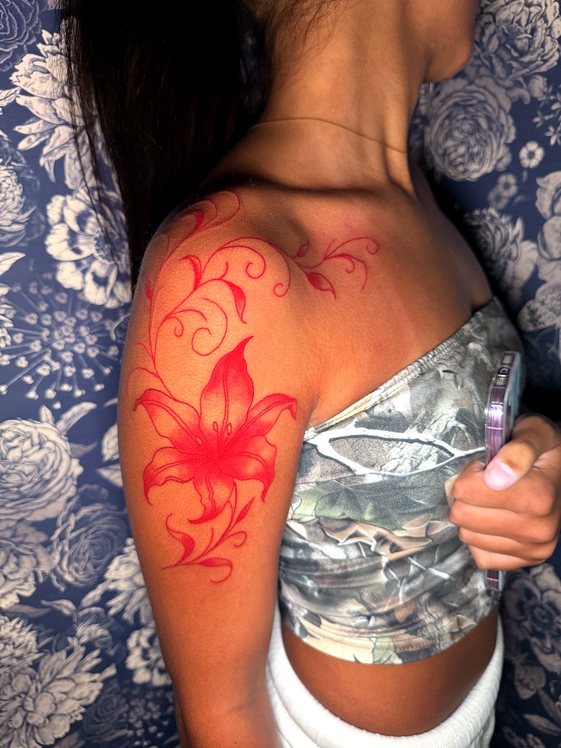 Red Lily tattoo — House of Jackalope, Mansfield OH